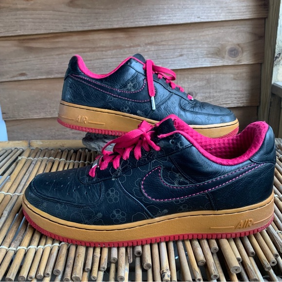 Vintage Nike Air Force I Low Premium 07’ Black Hawaii Shoes - Picture 6 of 14